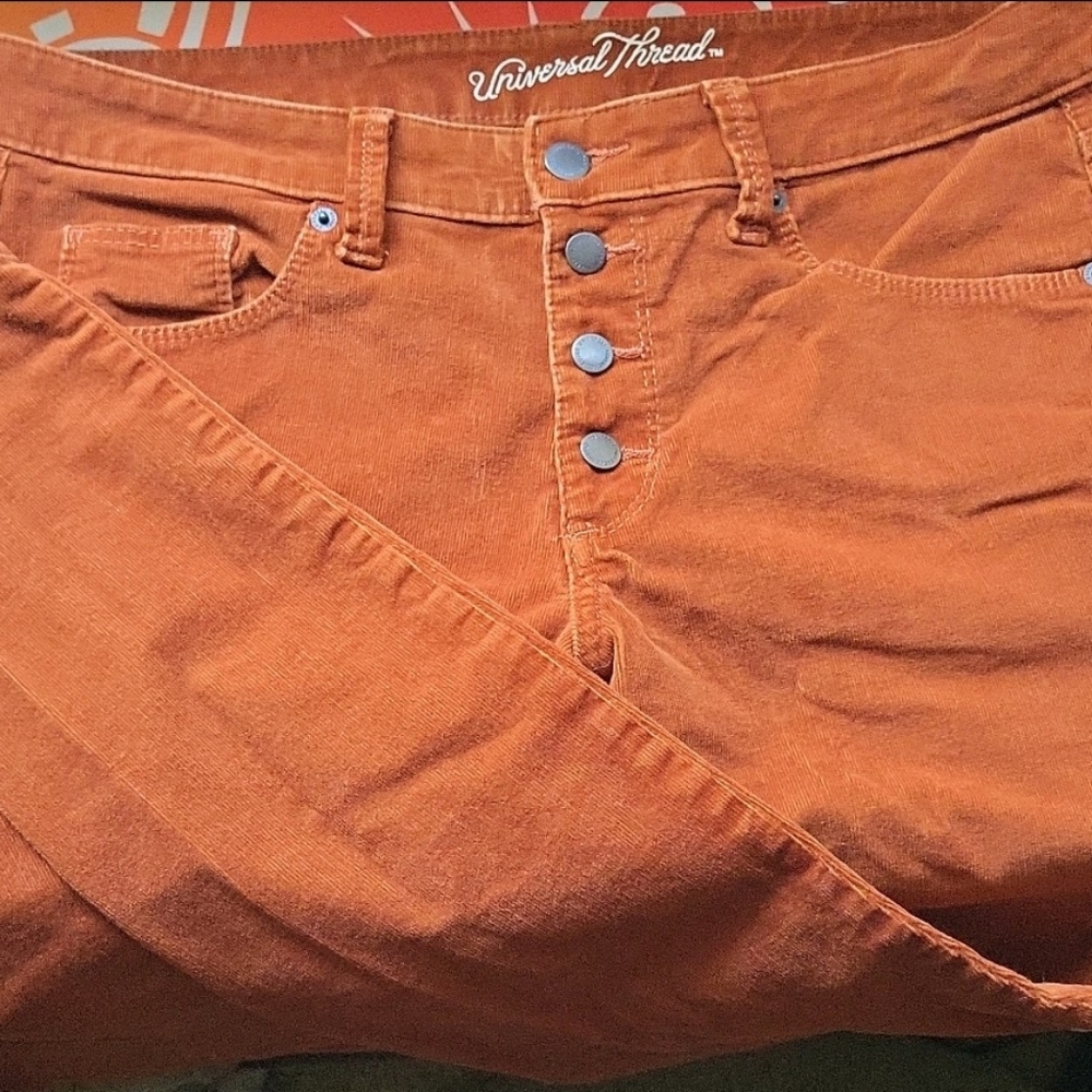 Corduroy Mid Rise Skinny Pants